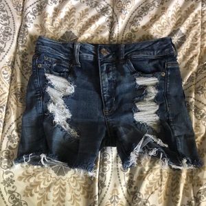 American Eagle next level stretch ripped jean shorts